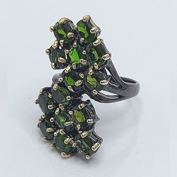 Natural Not Enhanced Chrome Diopside Ring 925 Sterling Silver Size‎ 6.75 - Picture 4 of 10